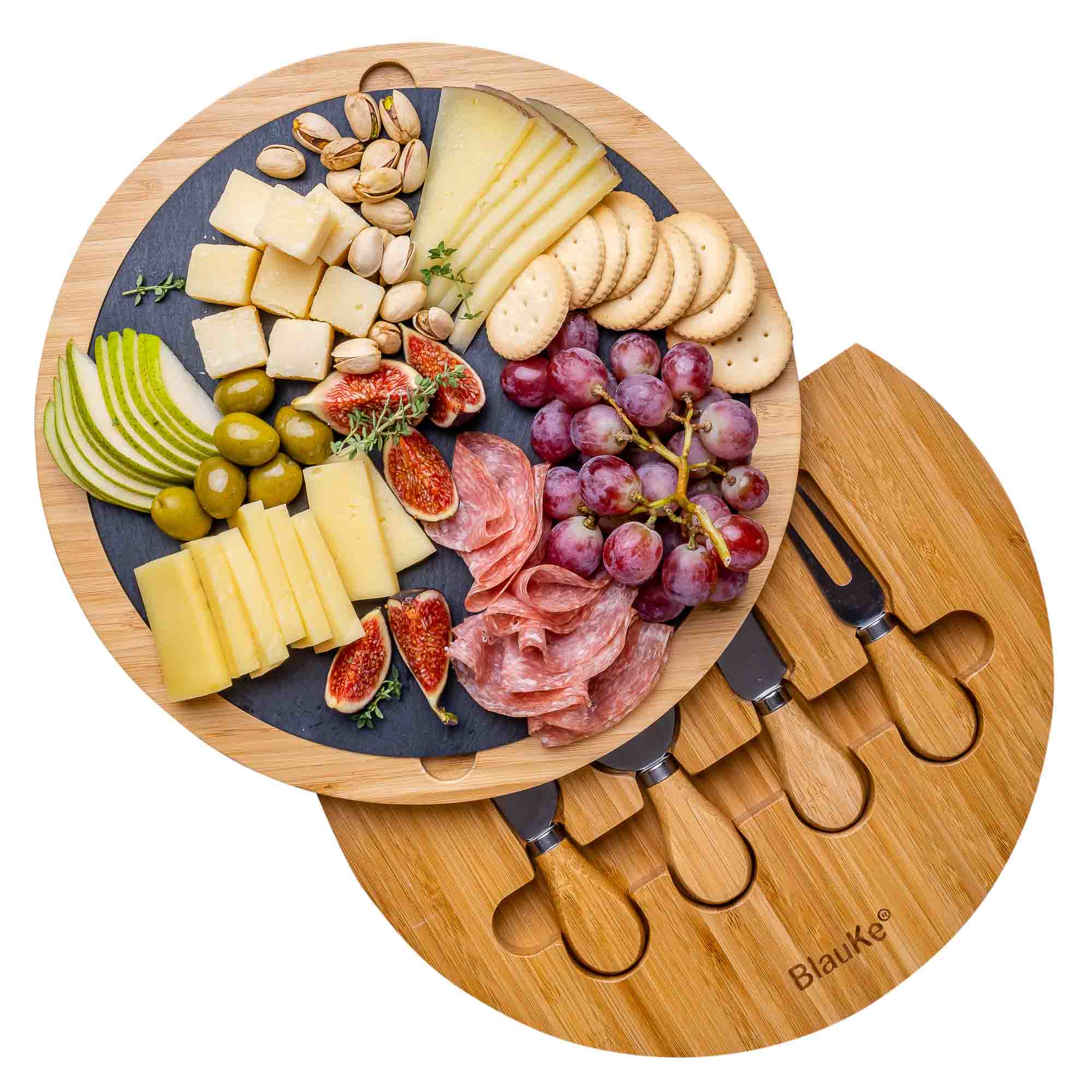 Bamboo Charm Cheese Board & Knife Set,12