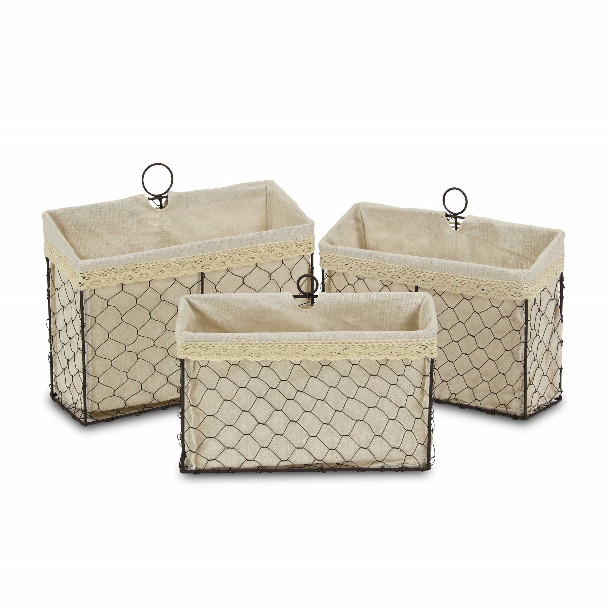 LinenCraft Brown Metal Organizer Set