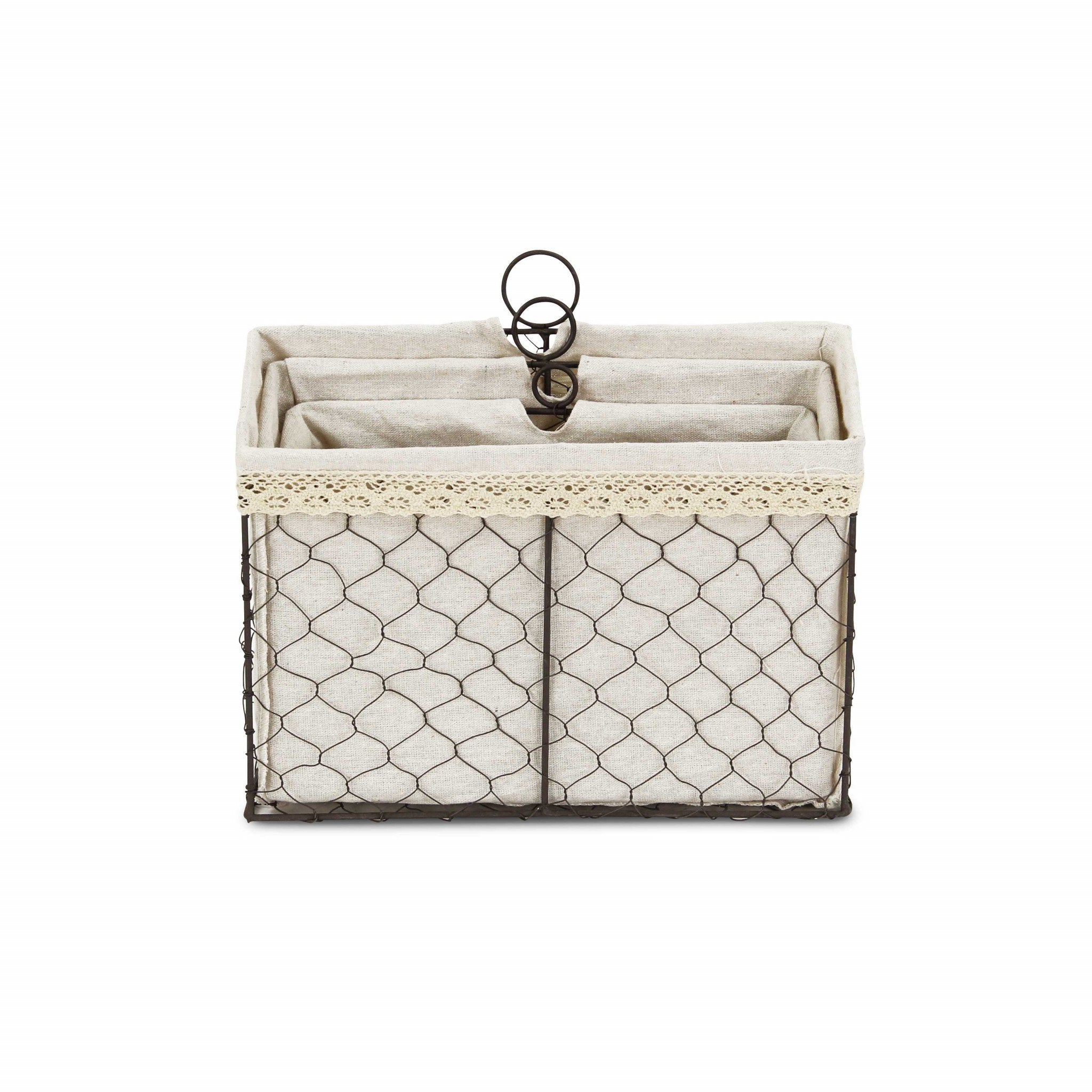 LinenCraft Brown Metal Organizer Set
