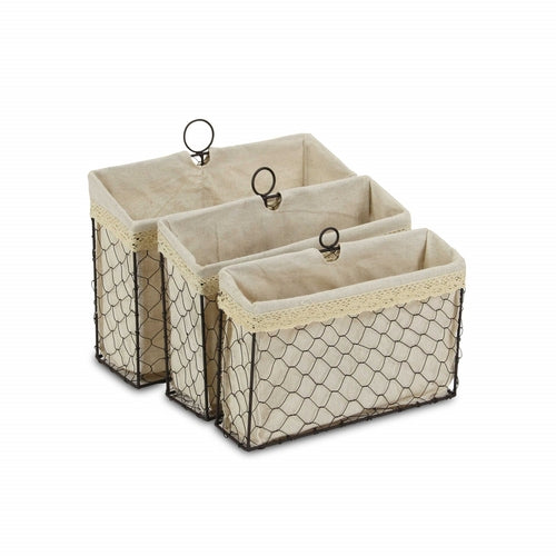 LinenCraft Brown Metal Organizer Set