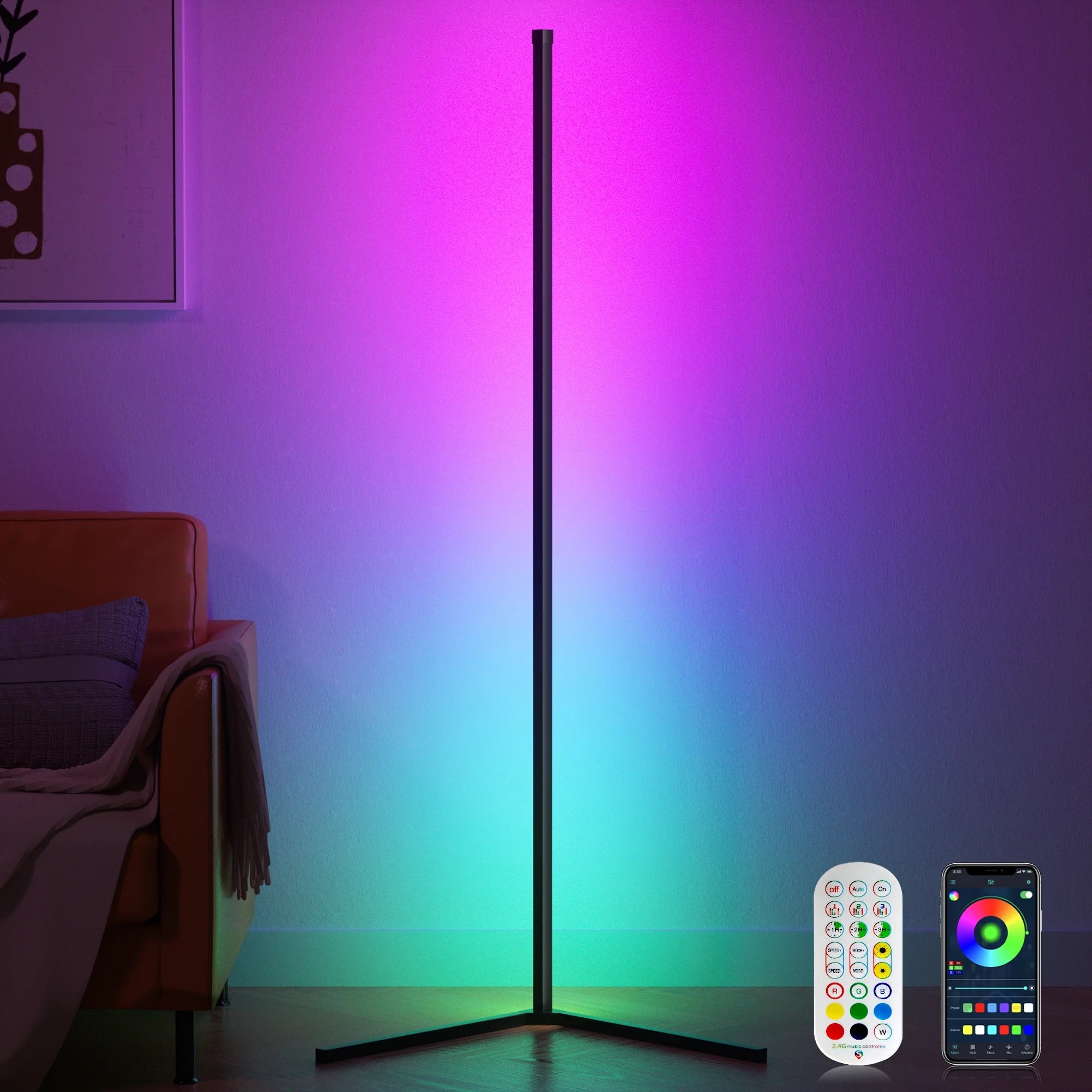 LumeSync Smart RGB Corner Floor Lamp