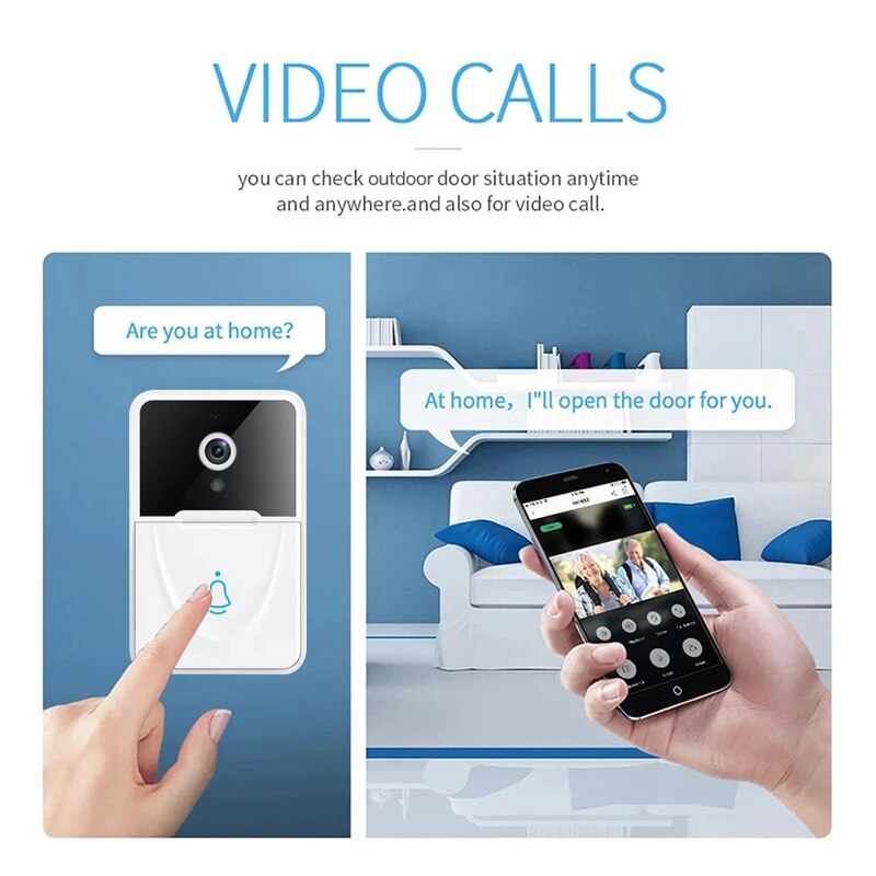 Wireless Smart Video Doorbell with Chime
