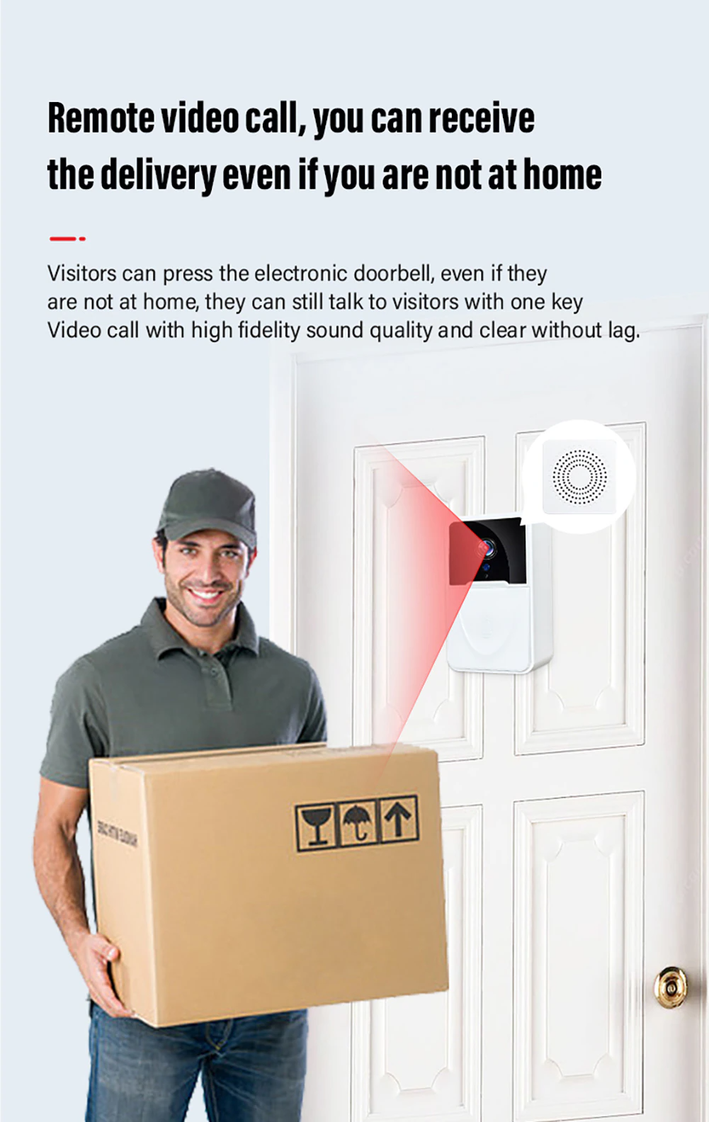 Wireless Smart Video Doorbell with Chime