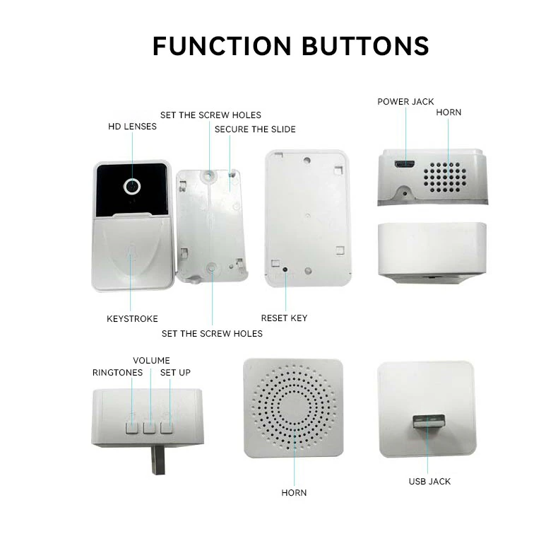 Wireless Smart Video Doorbell with Chime