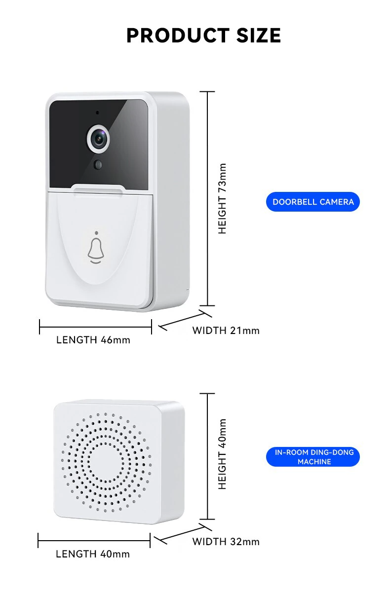 Wireless Smart Video Doorbell with Chime