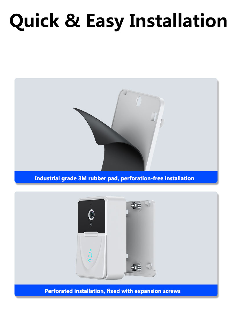 Wireless Smart Video Doorbell with Chime