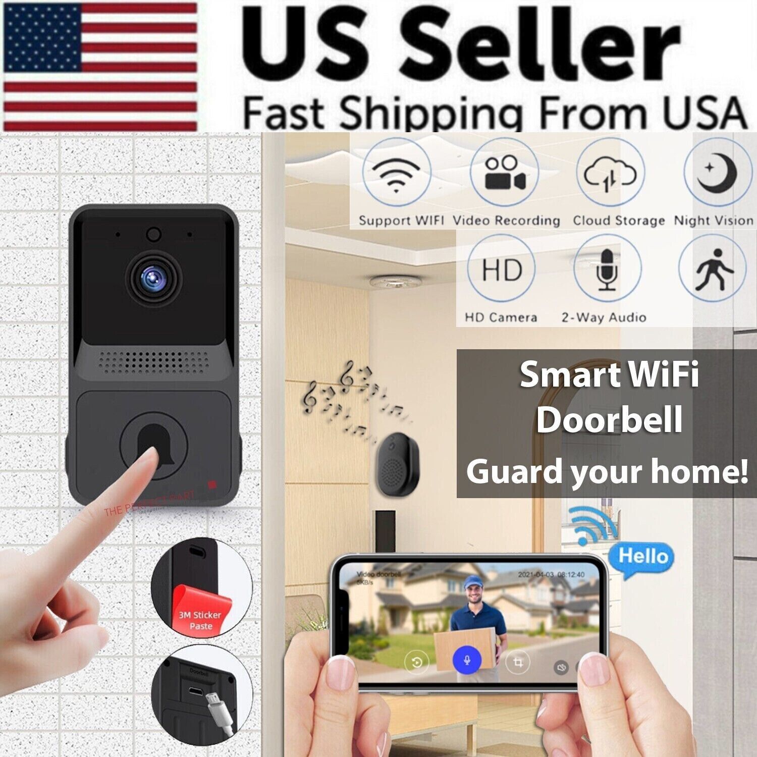 Smart Wireless WiFi Doorbell/Intercom for children room
