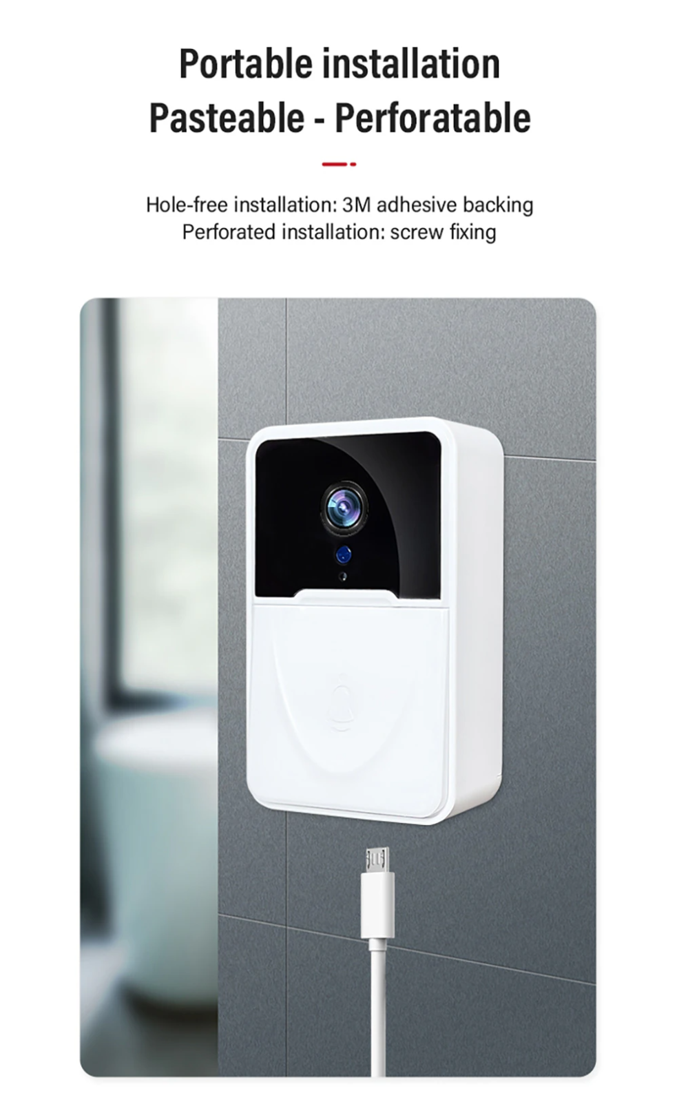 Wireless Smart Video Doorbell with Chime