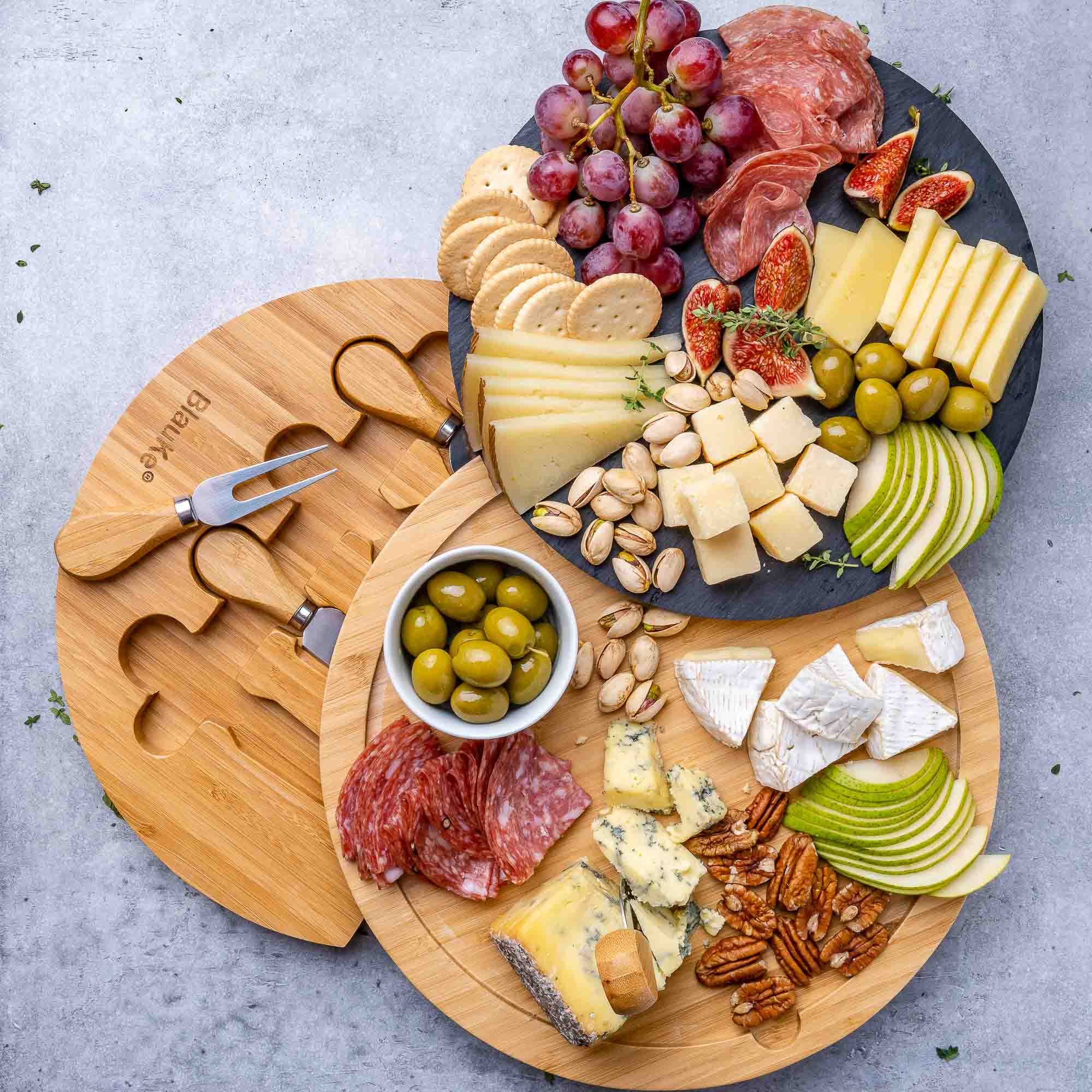 Bamboo Charm Cheese Board &amp; Knife Set,12