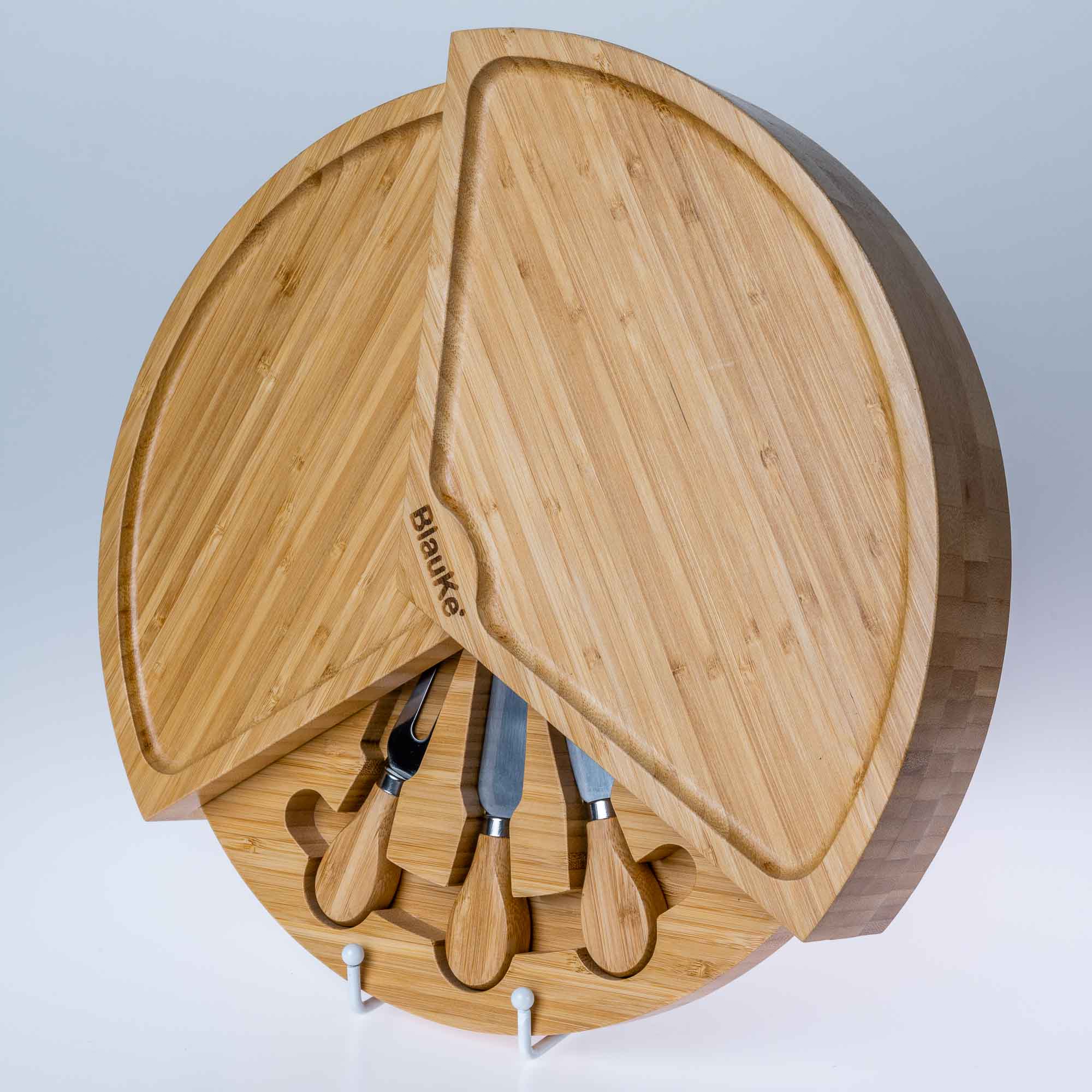 SavorBoard Luxe Bamboo Cheese Set 14" Swivel Design