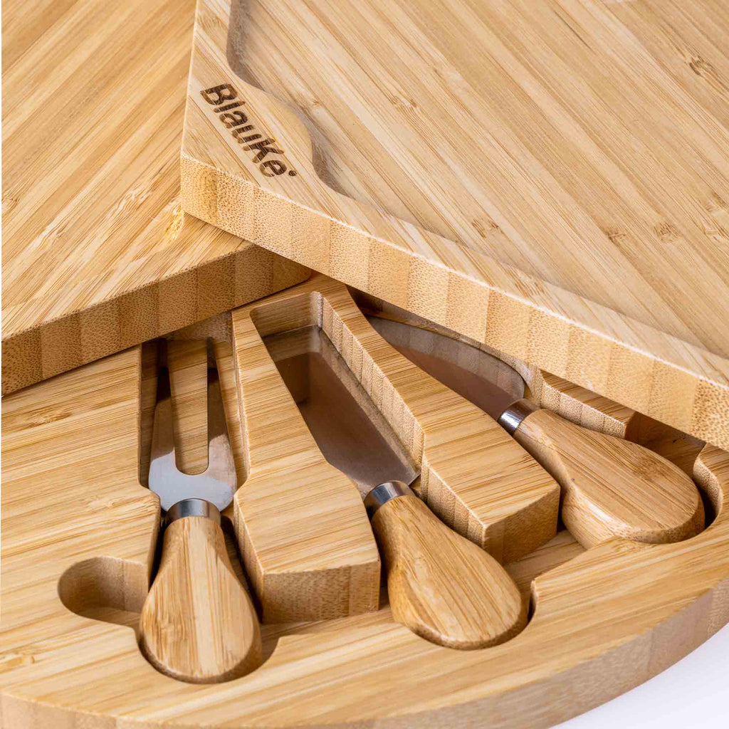 SavorBoard Luxe Bamboo Cheese Set 14" Swivel Design