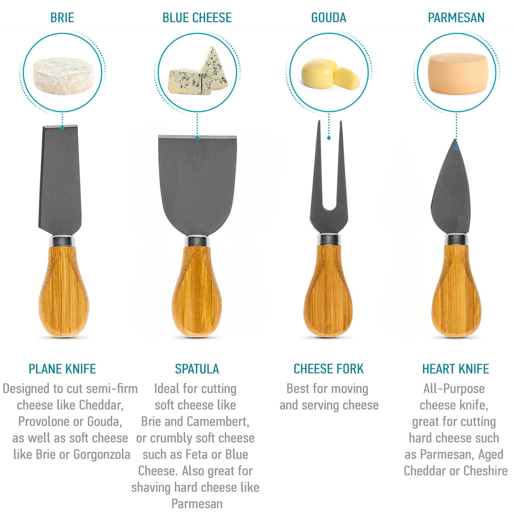 Bamboo Charm Cheese Board &amp; Knife Set,12