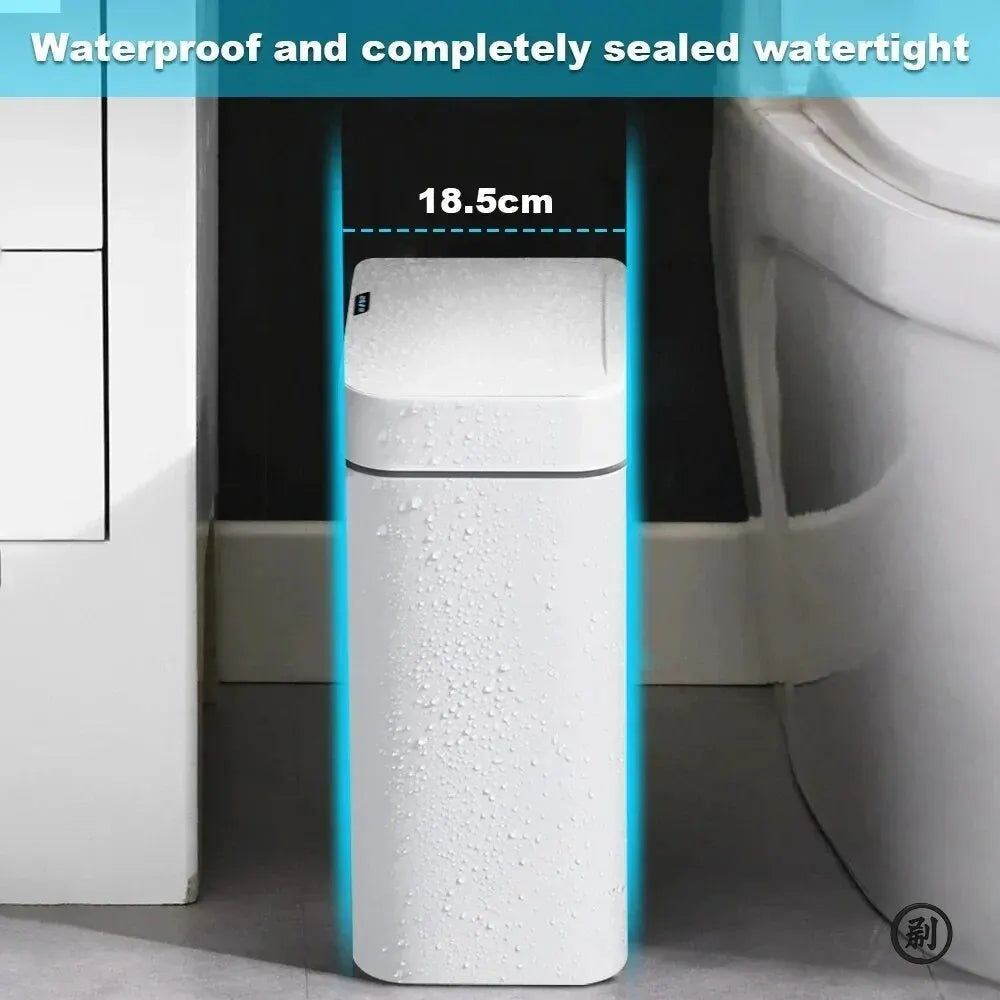 Smart Bathroom Trash Can with Automatic Bagging