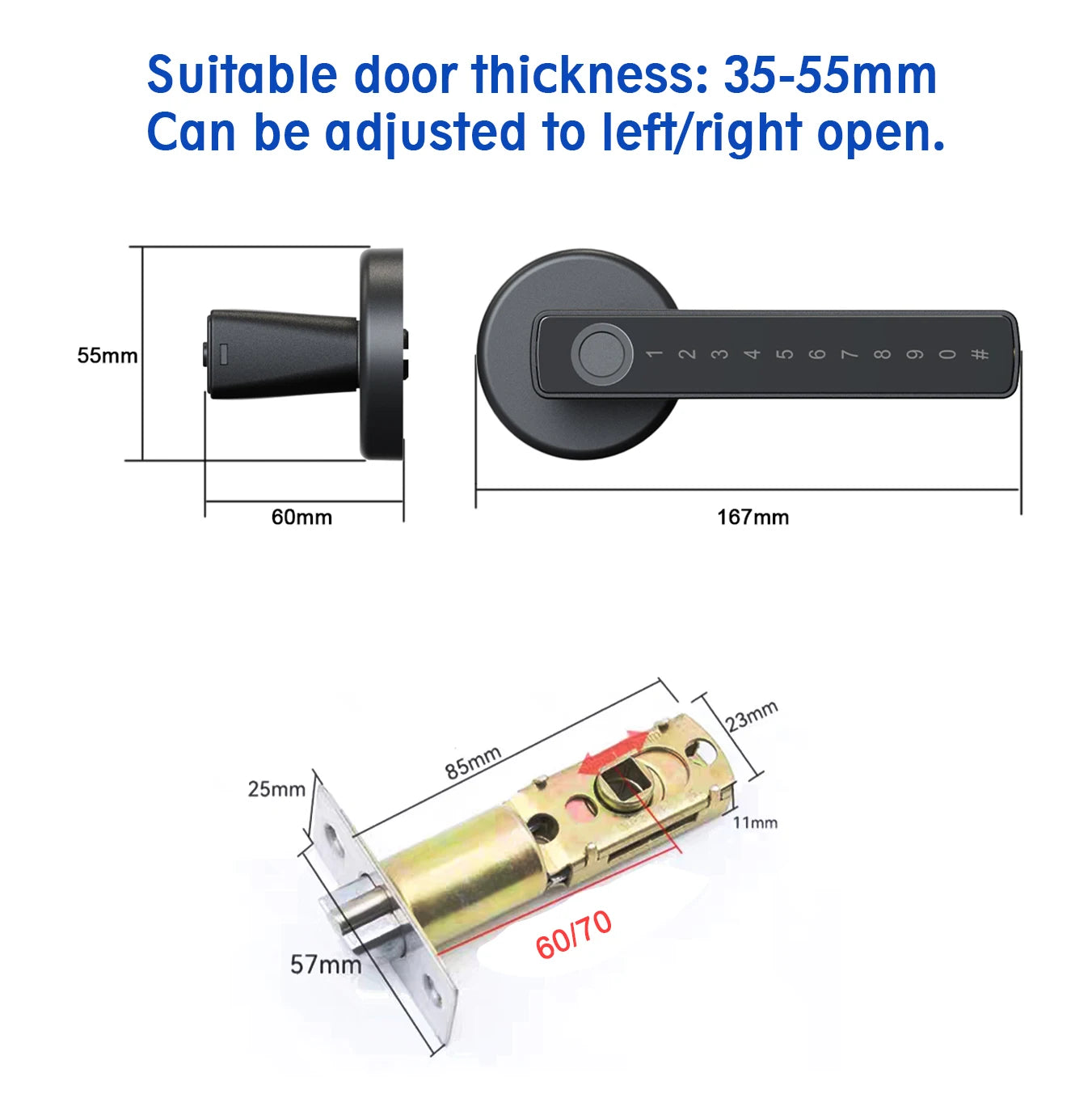 WINFREE Smart Fingerprint Lock Tuya Bluetooth Passcode Card Wooden