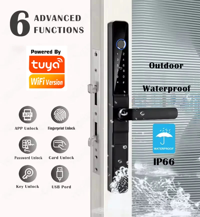 TuyaSafe Waterproof Smart Fingerprint Lock
