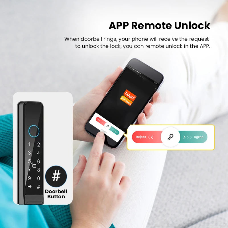 TuyaSafe Waterproof Smart Fingerprint Lock