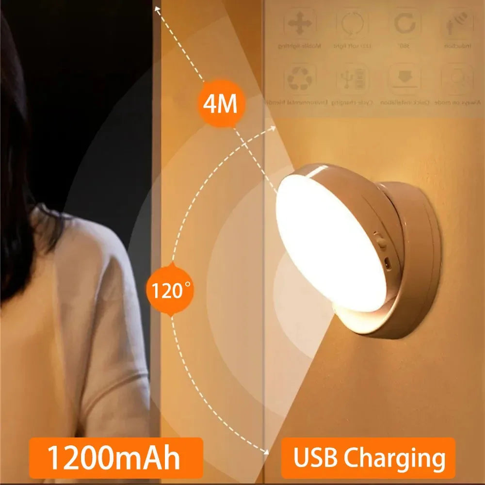 GlowEase USB Rechargeable Motion Sensor Night Light