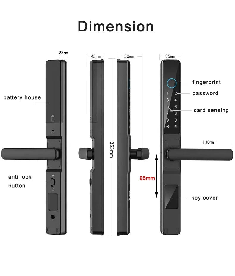 TuyaSafe Waterproof Smart Fingerprint Lock