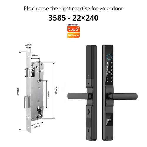 TuyaSafe Waterproof Smart Fingerprint Lock