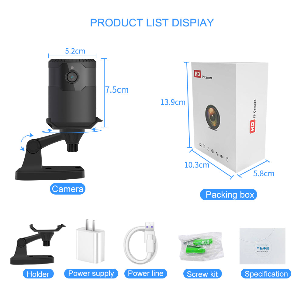 Wireless Mini WiFi Camera (HD 1080P | Night Vision | Smart Security)