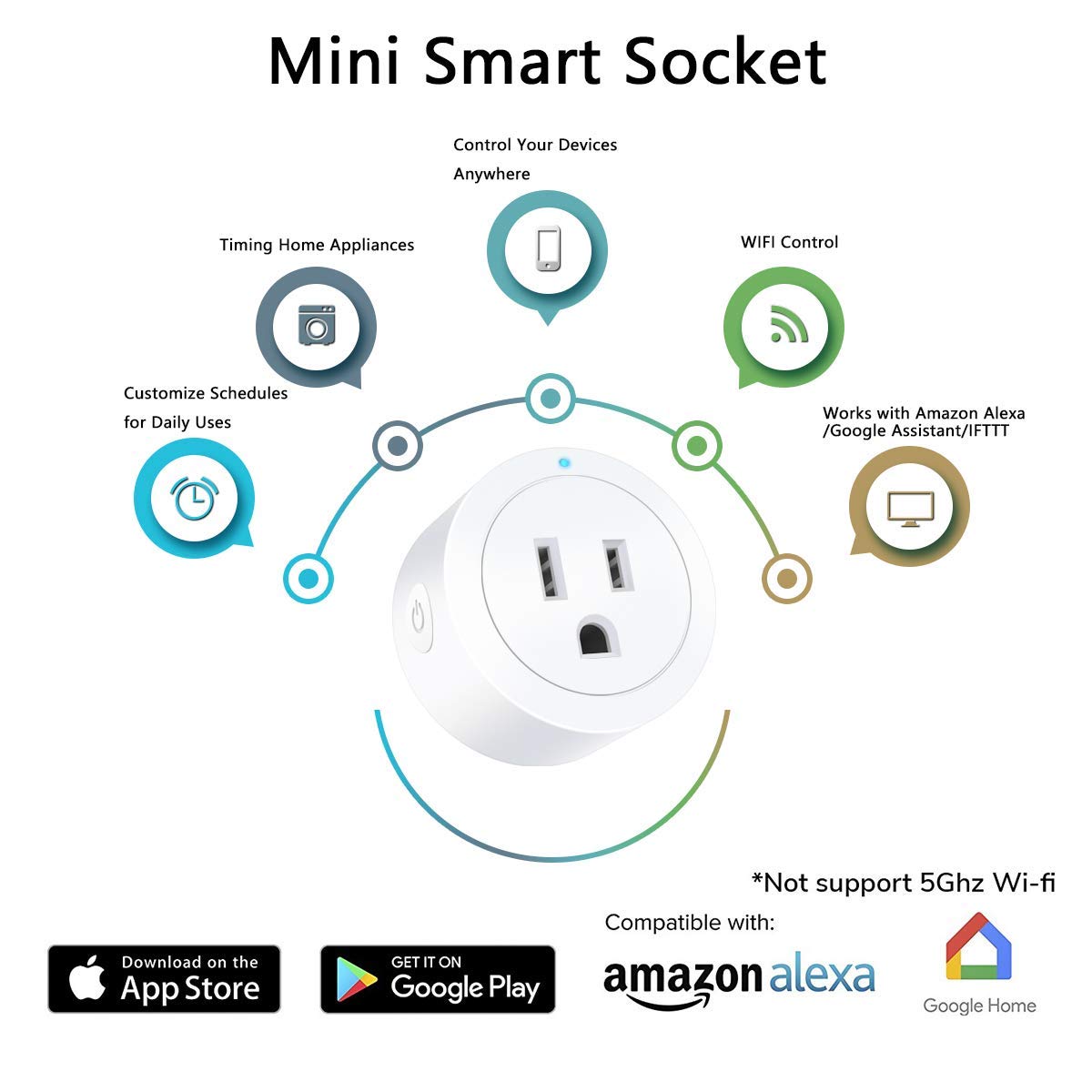 Amysen Smart WiFi Plug - Pack of 4