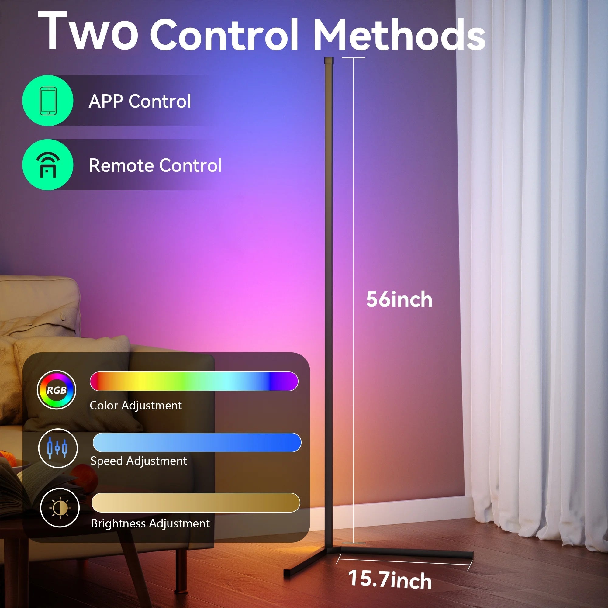 LumeSync Smart RGB Corner Floor Lamp
